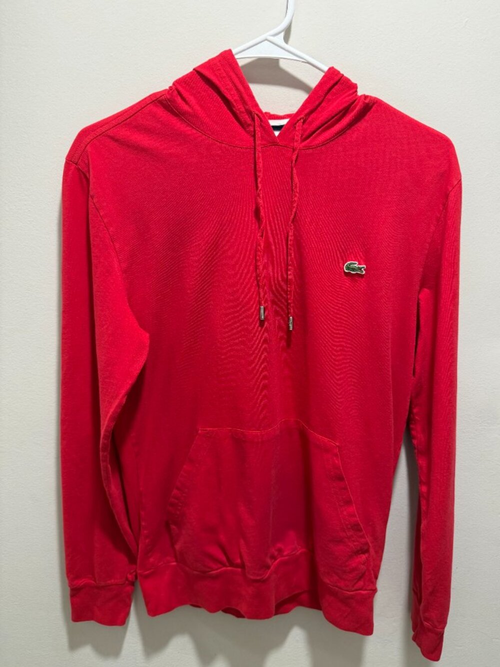 Lacoste Men's Red Pullover Hoodie Long Sleeve Sweatshirt